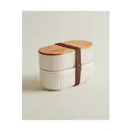 Madame Coco Magou 2'li Ahşap Kapaklı Lunch Box - 2x1000 ml