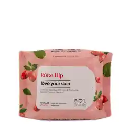 دستمال مرطوب آرایشی صورت بیول BIOˊL مدل Rose Hip وزن 120 گرم