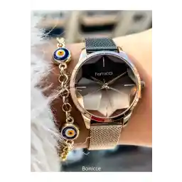 Ferrucci Rose Renk Çelik Kordon Su Geçirmez Garantili Kol Saati Bileklik