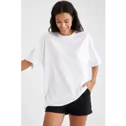 Defacto Oversize Fit Kısa Kollu Basic %100 Pamuk Tişört V4136AZ22SP