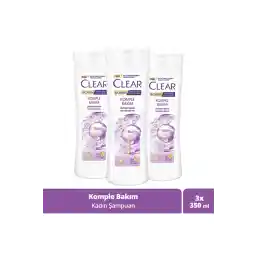 Clear Women Kepeğe Karşı Etkili Şampuan Komple Bakım 350 ml X3