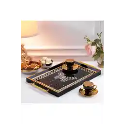 Schafer Kunst Tepsi 1 Parça-Gold/Siyah08