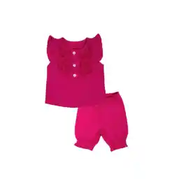 ست تاپ و شلوارک نخی دخترانه آدمک مدل 1605013