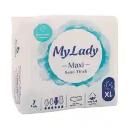 نوار بهداشتی مکسی نیمه ضخیم شب مای لیدی سایز خیلی بزرگ مناسب پوست حساس 7 عدد