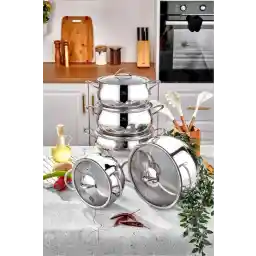 Taç Master Steel Indüksiyon Tabanlı 10 Parça Çelik Tencere Seti