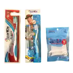 ست مراقبت از دهان و دندان اسپارکل مدل Famili02 مجموعه 3 عددی