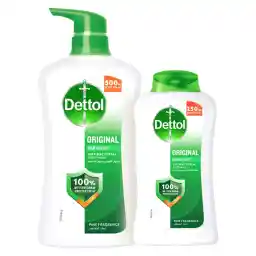 ديتول جل الاستحمام وغسول الجسم الأصلي ، برائحة الصنوبر، 250 ملل + 500 ملل