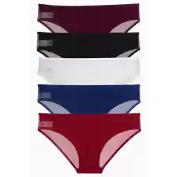 Nicoletta Kadın Külot 5 Li Paket Arkası Transparan Likralı Bordo