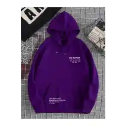 Altamira Unisex Purple Happiest Printed Oversize Hooded Sweatshirt