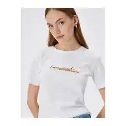 Koton Baskılı Tişöt Kısa Kollu Bisiklet Yaka Pamuklu