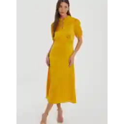 High Neck Puff Sleeve Dress