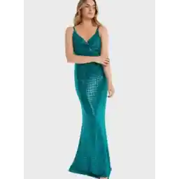 Strappy Cowl Neck Sequin Dress