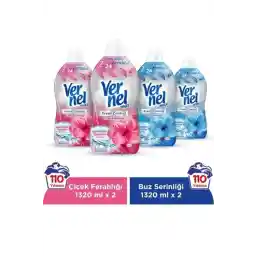 Vernel Max Konsantre Çamaşır Yumuşatıcısı 4 X 1320ml (220 YIKAMA) 2 Çiçek Ferahlığı 2 Buz Serinliğ