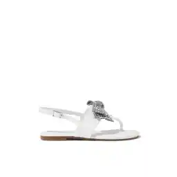 Kurt Geiger Kids Mini Kensington Bow Leather T-Bar Sandals