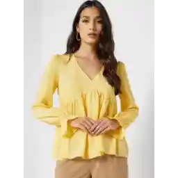 V-Neck Tiered Flared Sleeve Top