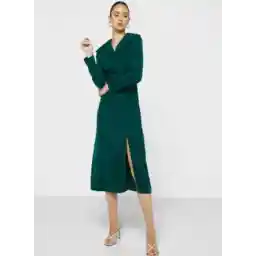 Ruched Detail Dress With Slit