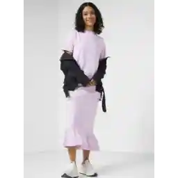 Midi T-shirt Dress with Frill Hem