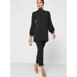 Embellished Detail Tunic & Pant Set