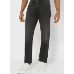 Mid Wash Straight Fit Jeans