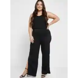 Textured Detail Flared Pants