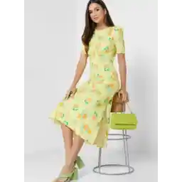 Side Split Floral Print Dress