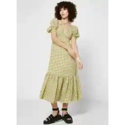 Puff Sleeve Midi Dress