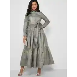 Tiered Metallic Dress