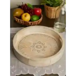 Wooden Round Painted Tray