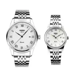 ست ساعت مچی عقربه ای زنانه و مردانه اسکمی مدل 9058S