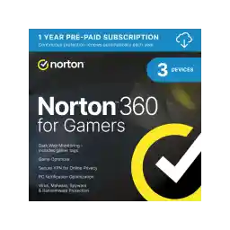 Norton 360 for Gamers 2026 - 3 Devices - 1 Year with Auto Renewal - Download