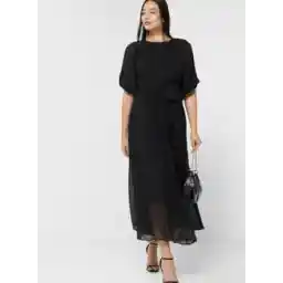 Puff Sleeve Pleated Dress