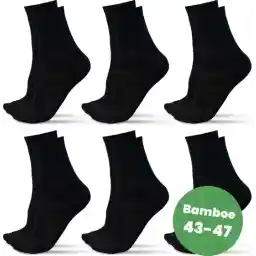 Saaf Bamboe Sokken - 6 Paar - Maat 43-47 - Dames / Heren - Zwart