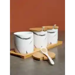 Set of 3 Marble Storage Jars