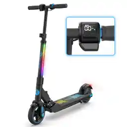 EVERCROSS EV06C Electric Scooter, 6.5 Inch Foldable E Scooter for Children 6-12 Years, up to 15 km/h & 8 km, LED Display, Colourful Lights, Lightweight Electric Scooter Children