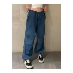 Touz Blue Tactical Parachute Fabric Trousers