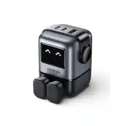 UGREEN UNO 65W Type C Charger, Funny Display 3-Port Nexode Fast Charging Power Adapter GaN Laptop Wall Charge Plug Compatible for MacBook Air/HP/Dell/Lenovo, iPhone 17 Pro Max, Galaxy S25/S24 Ultra