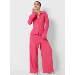 Textured Wide Leg Pants