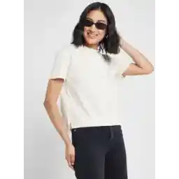 Mock Neck T-Shirt With Side Split