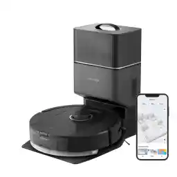 roborock Q5 Pro+ Vacuum Cleaner Robot with Suction Station, DuoRoller Brush, 5500Pa Suction Power, 2.5 L Dust Bag, 180 ml Water Tank, PreciSense LiDAR Navigation App / Alexa, Black