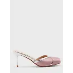 Cutout Detail Round Square Toe Slip On Pump