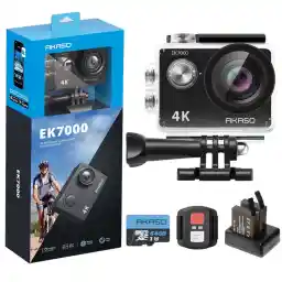 AKASO EK7000 4K30FPS 20MP Action Camera with 64GB microSDXC Memory Card 4k Ultra HD Camera Underwater 131FT Waterproof Camera 170 Degree Wide Angle Support External Microphone