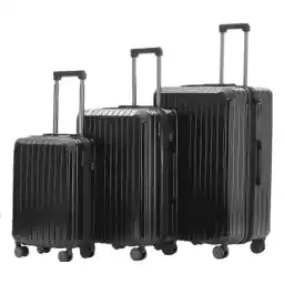 M816 TSA Lock Suitcase Travel Suitcase, Trolley Suitcase Set, Hard Shell Board Case, black, 3-piece Luggage set