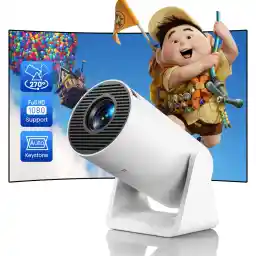 Mini Projector Automatic Trapezoidal Correction: WiFi Bluetooth Projector Small Support 1080P, 270° Rotatable WiMiUS Short Range Projection Projector Home Cinema Outdoor for