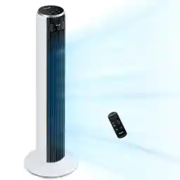 Levoit - DC Motor Tower Fan - 20 dB Very Quiet Fan - 4 Modes/12 Levels/12 Hours Timer - Fan with Remote Control and Cooling - Tower Fan with 7.9 m/s Speed - 24 W Floor Fan