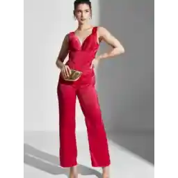 Plunge Neck Knitted Jumpsuit