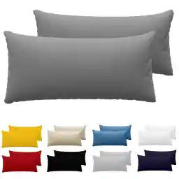 Dreamzie Pillowcases, 40 x 80 cm (Set of 2), 100% Jersey Cotton, 150 g/m² Anthracite, Resistant and Hypoallergenic