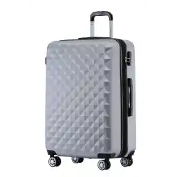BEIBYE Twin-Wheels 2066 Hard Shell Trolley Suitcase, Travel Suitcase, Luggage, M–L–XL Set, silver