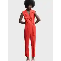 Surplice Neck Belted Jumpsuit