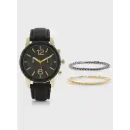 Analogue Watch And Metal Bracelet Gift Set