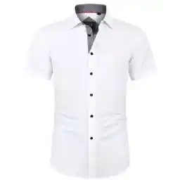 J.Ver Men's Short-Sleeved Casual Shirt with Pocket, Regular Fit Business Shirt, Easy to Iron, Modern Men’s Tops